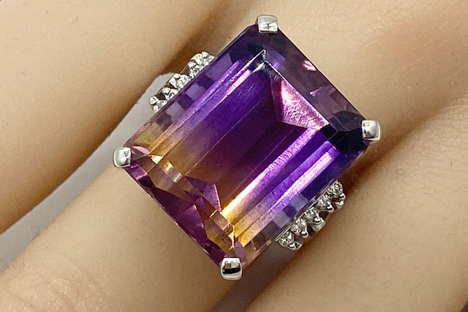 Ametrine Pt900アメトリン ダイヤモンドリング (NO.49222) – JEX宝石