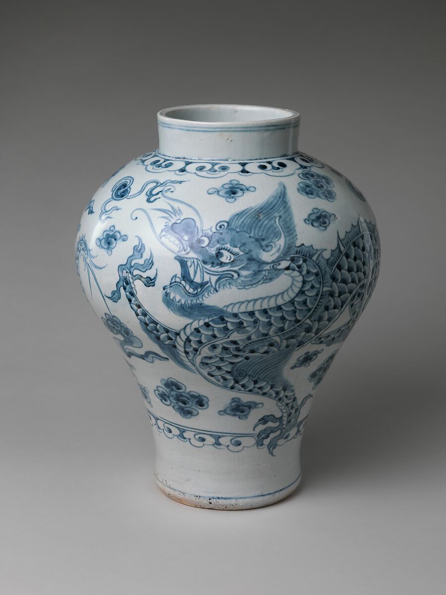 白磁靑花龍文壺 Dragon jar】朝鮮時代