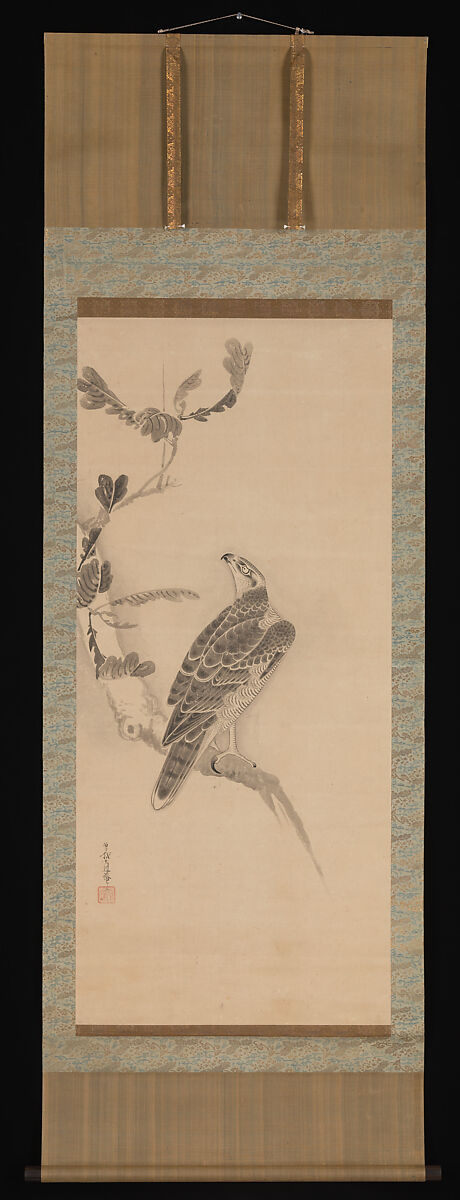 鷹図 Hawks】日本‐江戸時代‐曽我二直庵（Soga Nichokuan）