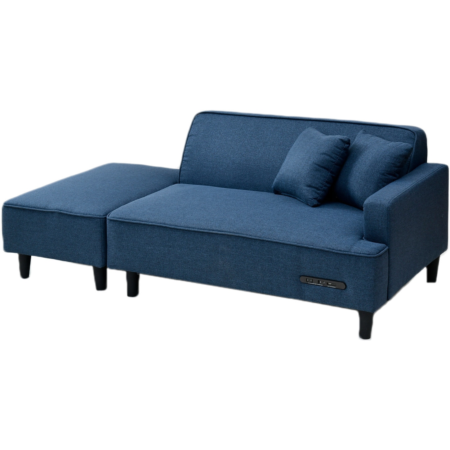 FHS-160 E(NV) カウチソファ コンセント付き YAMAZEN(山善) 完成品(一