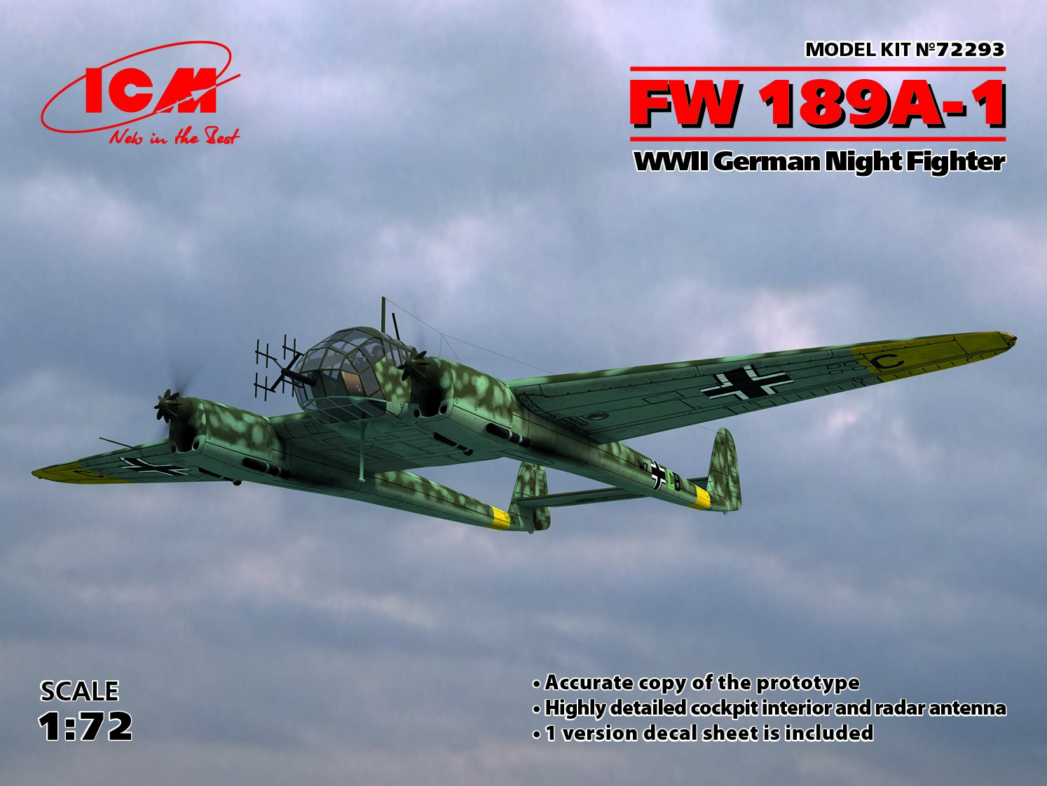 FW 189A-1, WWII German Night Fighter ICM 72293
