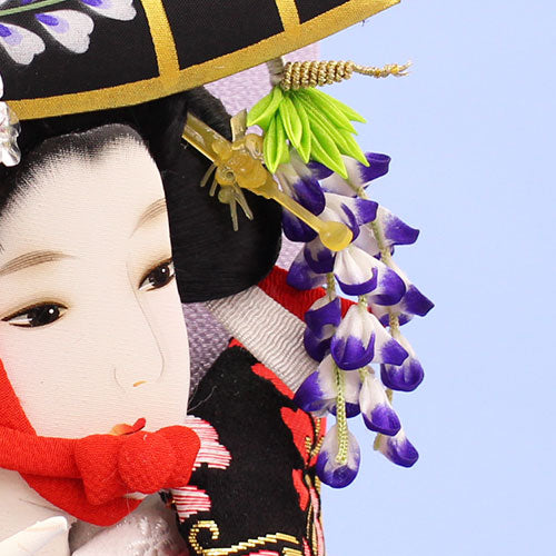 ③ 羽子板飾り 本仕立押絵 隆山作 彩雅 藤娘 本つげかんざし 18号 ③