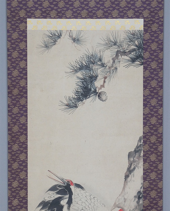 堀江有聲 老松双鶴図 | 掛軸(掛け軸)販売／表装ご依頼は掛軸いっぷく