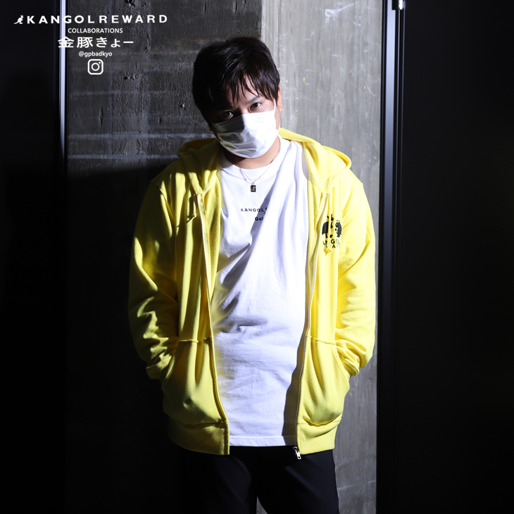 復刻販売】【完全受注生産】 金豚きょー×KANGOL REWARDコラボ ZIPパーカー