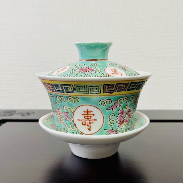 中国茶器―景徳鎮蓋碗ー 萬壽無疆 / 香医堂-KOIDO ショップ｜塗る漢方