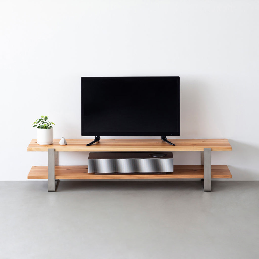 THE TV BOARD / LOW TABLE 無垢 杉 × Stainless – KANADEMONO