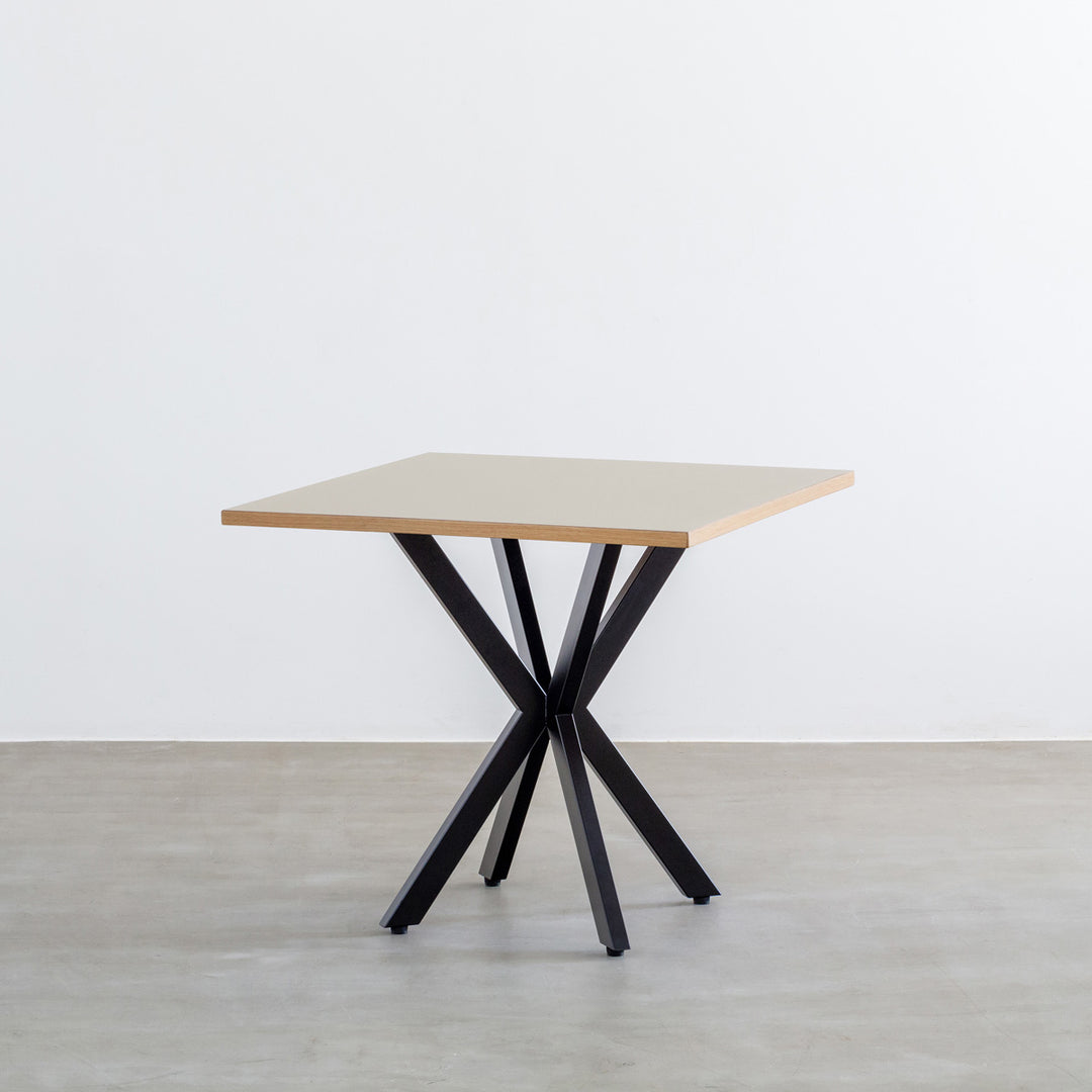 THE CAFE TABLE / リノリウム Black Steel カフェX × スクエア 70 - 80
