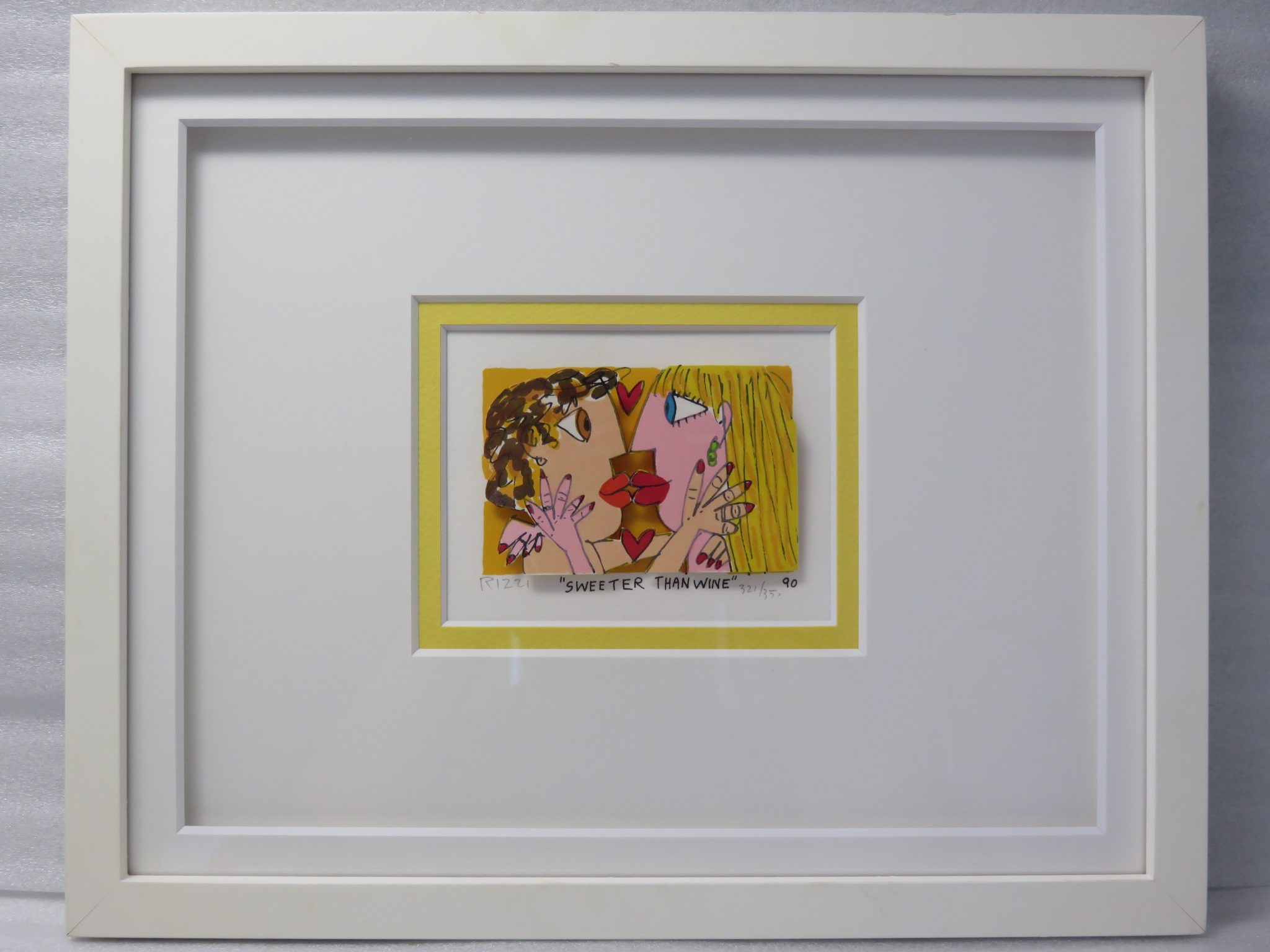 絵画】James Rizzi ジェームス・リジィ『SWEETER THAN WINE』3Dシルク