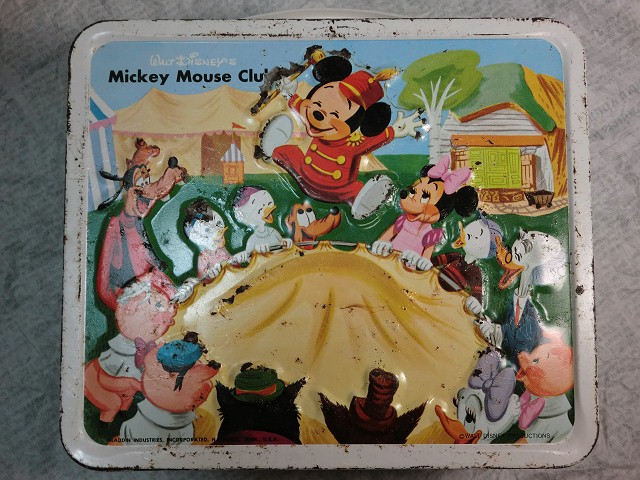 サーモス・ミッキーマウスクラブランチボッス・ホワイト1960年代アラジン社