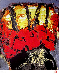 三岸節子「花 ヴェロンにて」版画53×44.5cm