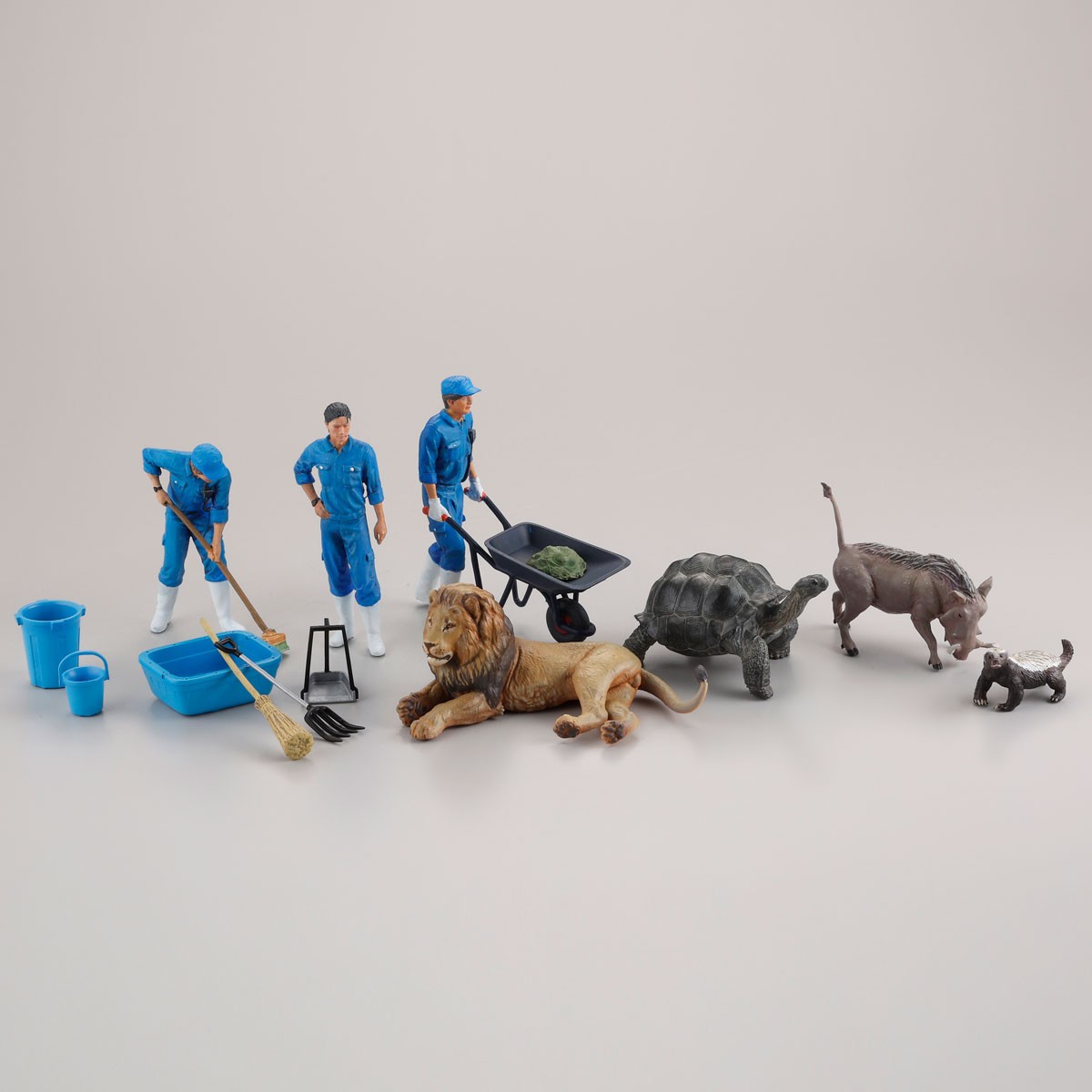 ARTPLA 飼育員とライオンセット BOX版 全5種/1個550円｜プラモケイ｜海洋堂