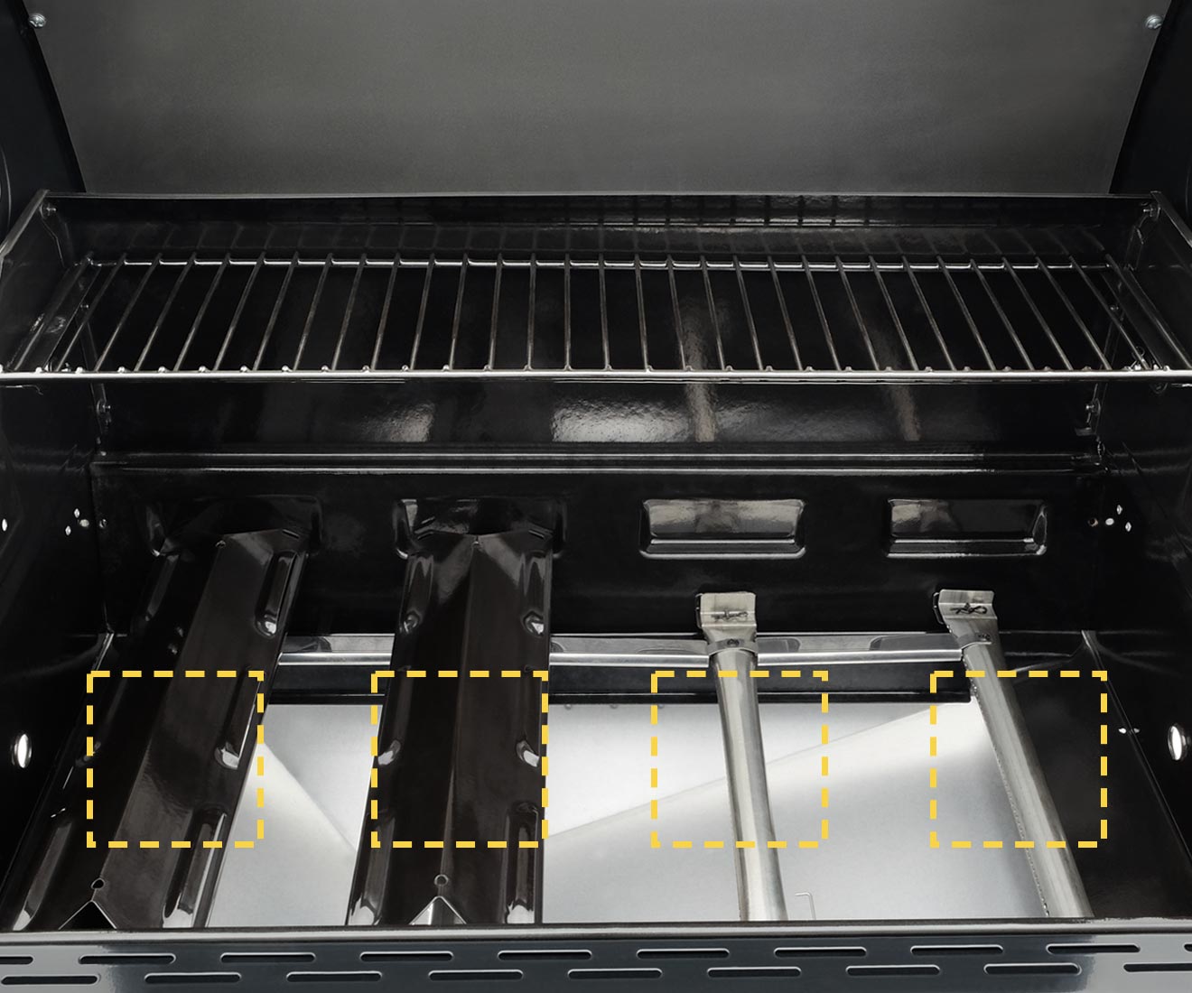 Kenmore 4-Burner Gas Grill with Side Burner, Open Cart - Stainless
