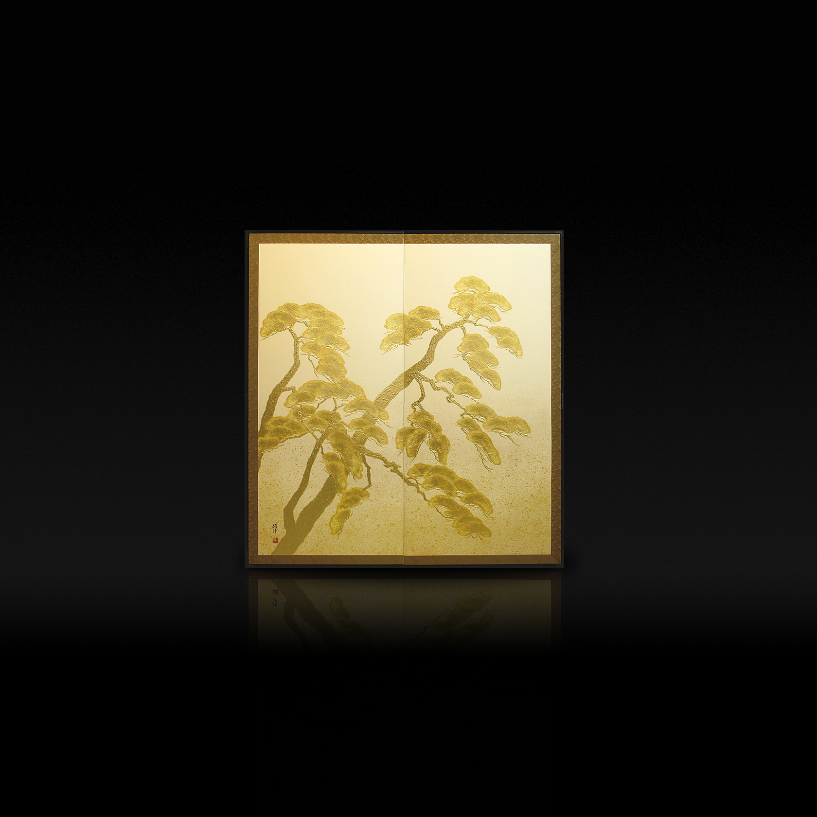 寿松 屏風(利休屏風) - 金屏風 屏風 の通販(通信販売) KIN BYOBU≪公式≫