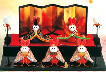 キット・ちりめん細工 うさぎ雛 |生地 和柄/和布/ちりめん手芸通販布がたり