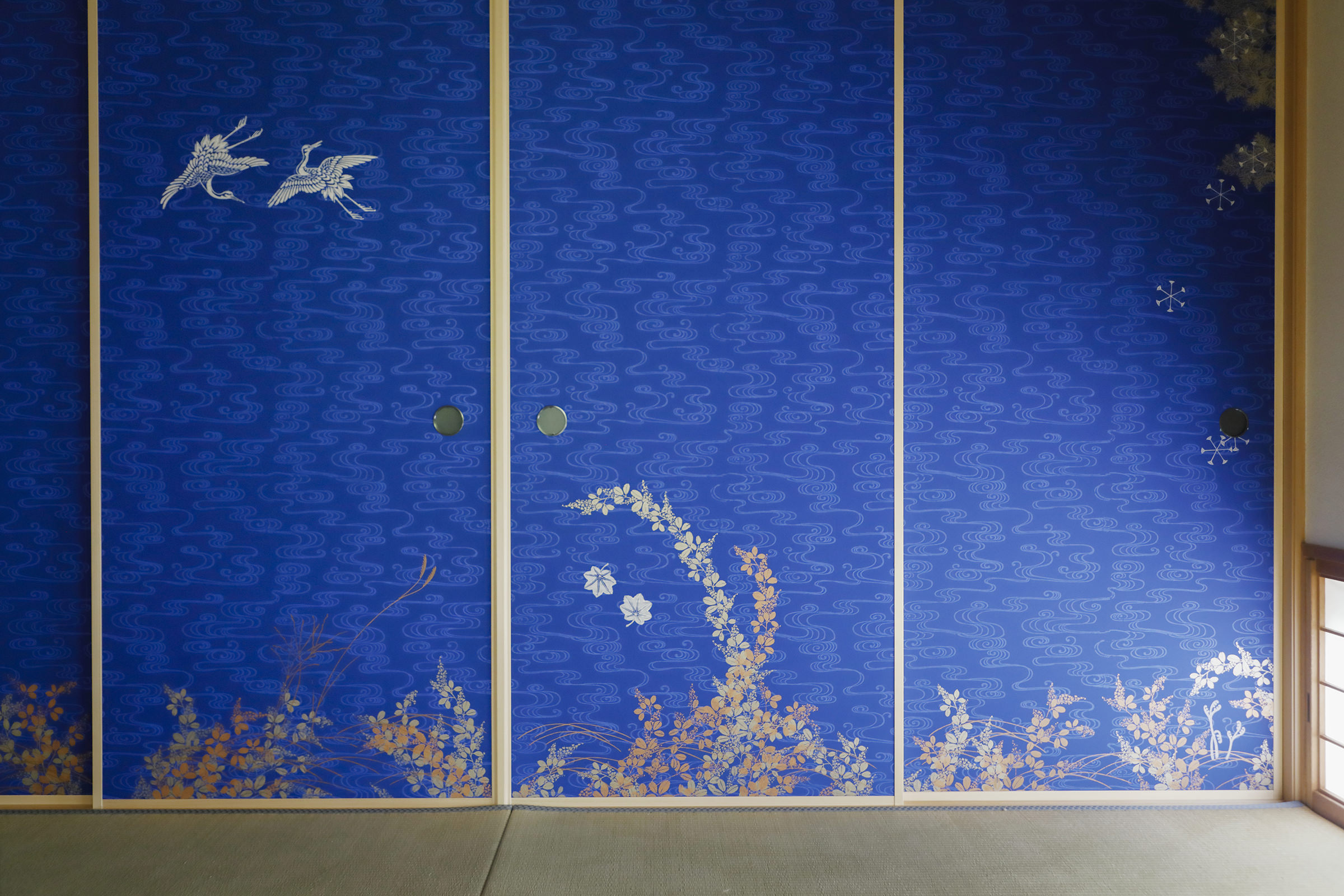 季風の道丨唐紙アート作品・ブルーアート（青い絵画） | 唐長本店