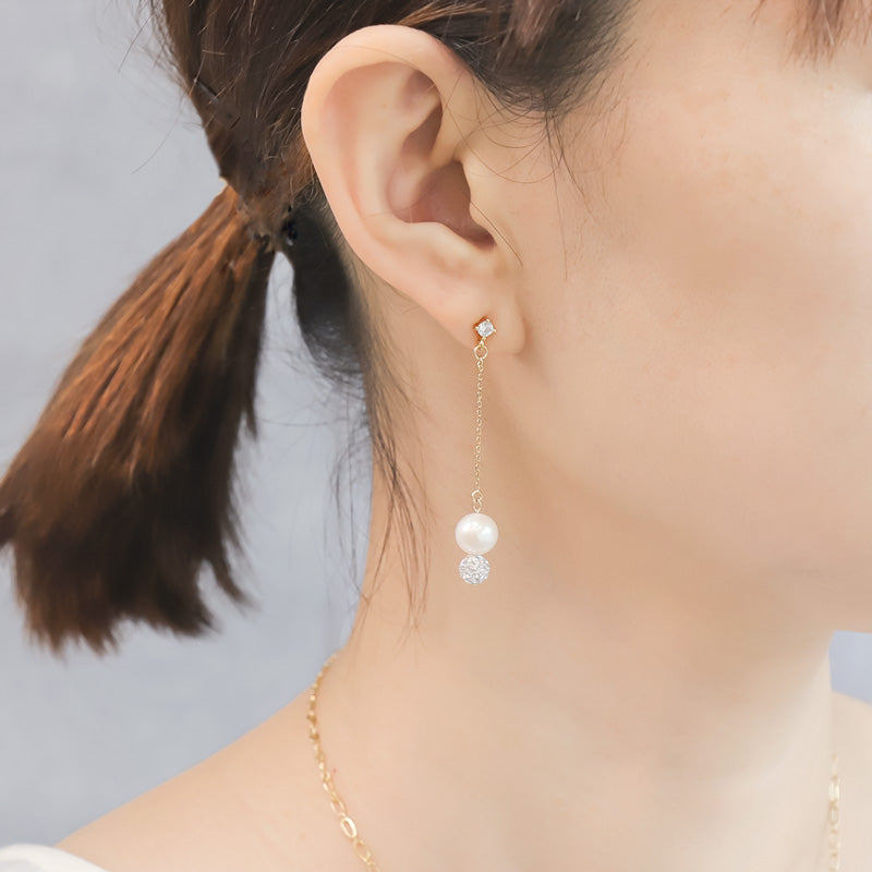 レシピNo.KR0692 淡水パールとクレービーズガラスカットのアクセサリー