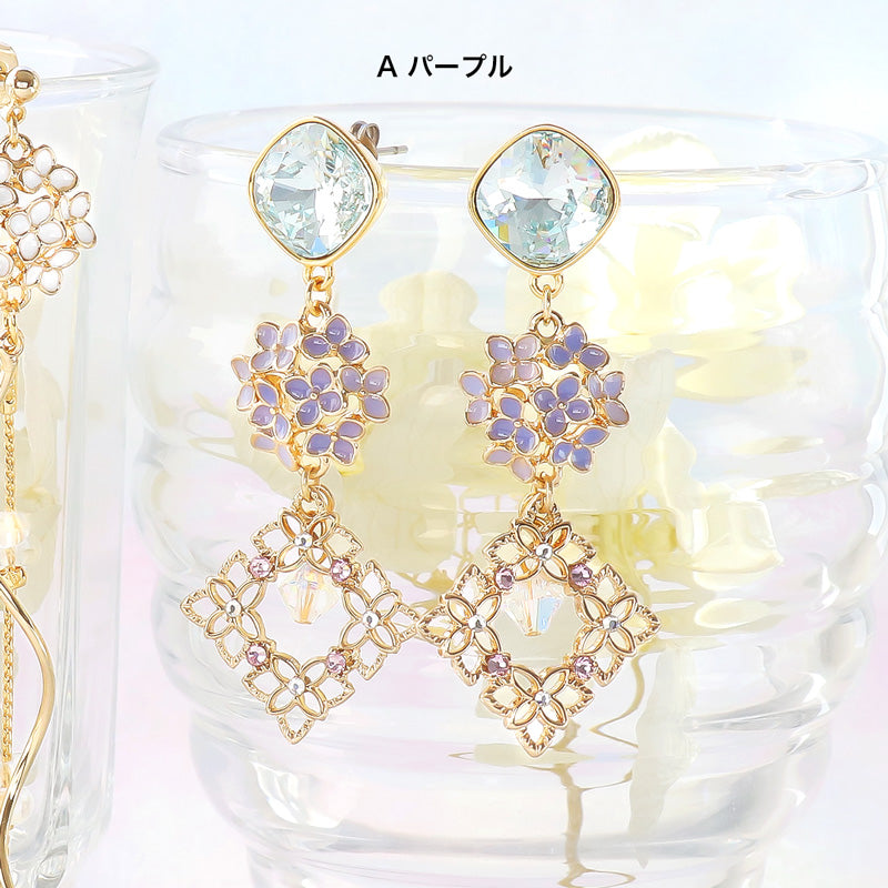 レシピNo.KR1191 チャーム紫陽花のピアス2種 – 貴和製作所オンラインストア