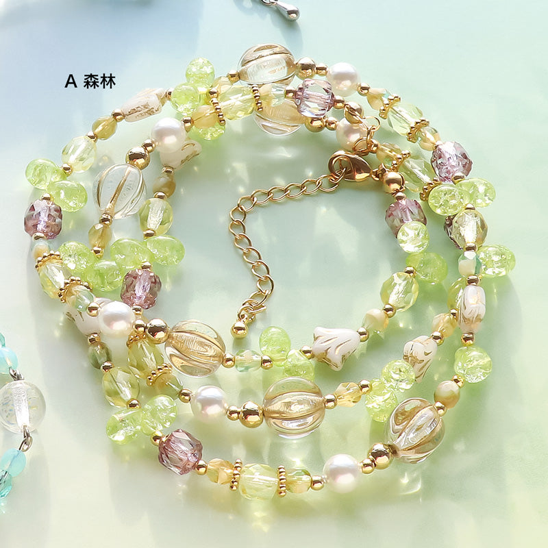 レシピNo.KR1226 チェコビーズの2wayアクセサリー2種 – 貴和製作所