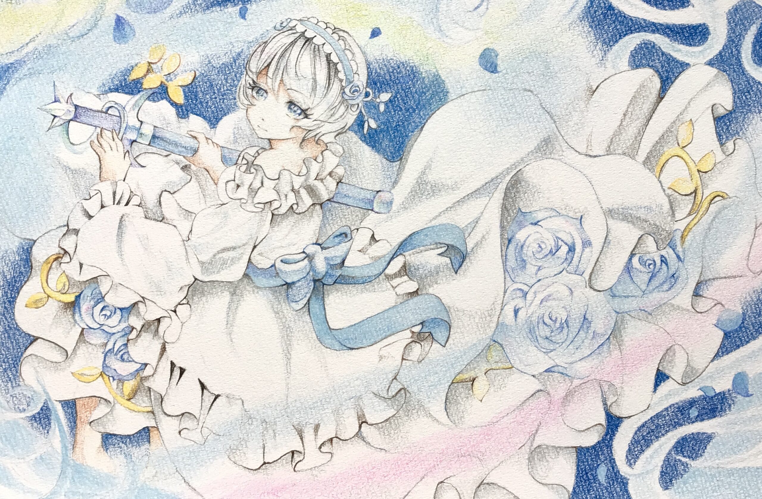 色鉛筆で色をぼかして描いてみる | こめよ美術館