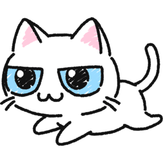手描き】走る白猫 | 無料イラスト＆かわいいフリー素材集 ねこ画伯