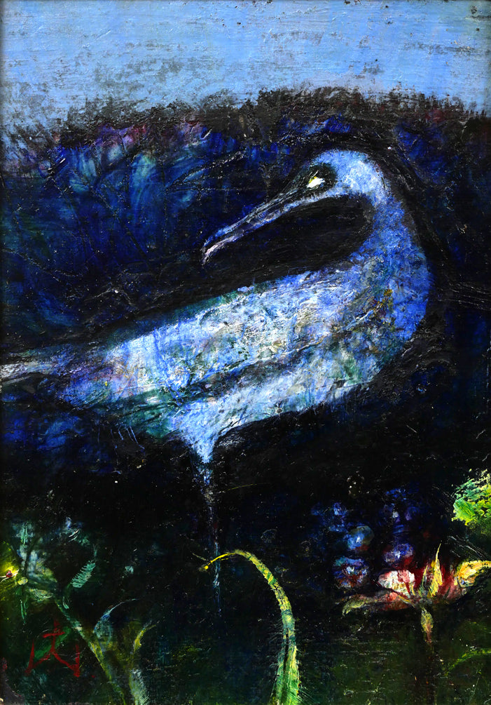 渡辺貞一「鳥」油絵・SM 絵画買取・販売の小竹美術