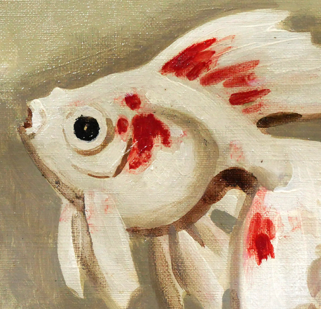 八鍬四郎「金魚」油絵・F4号 絵画買取・販売の小竹美術