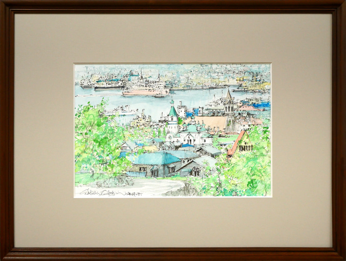 小田切訓「雪の北海道庁」油絵・F8号 絵画買取・販売の小竹美術