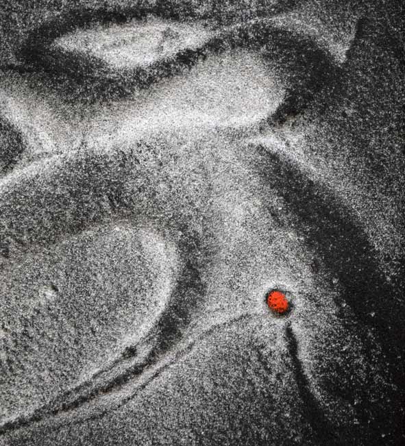 ☆高山洋夫☆砂地に描く『沈黙』のシリーズ アクリル画肉筆900X450