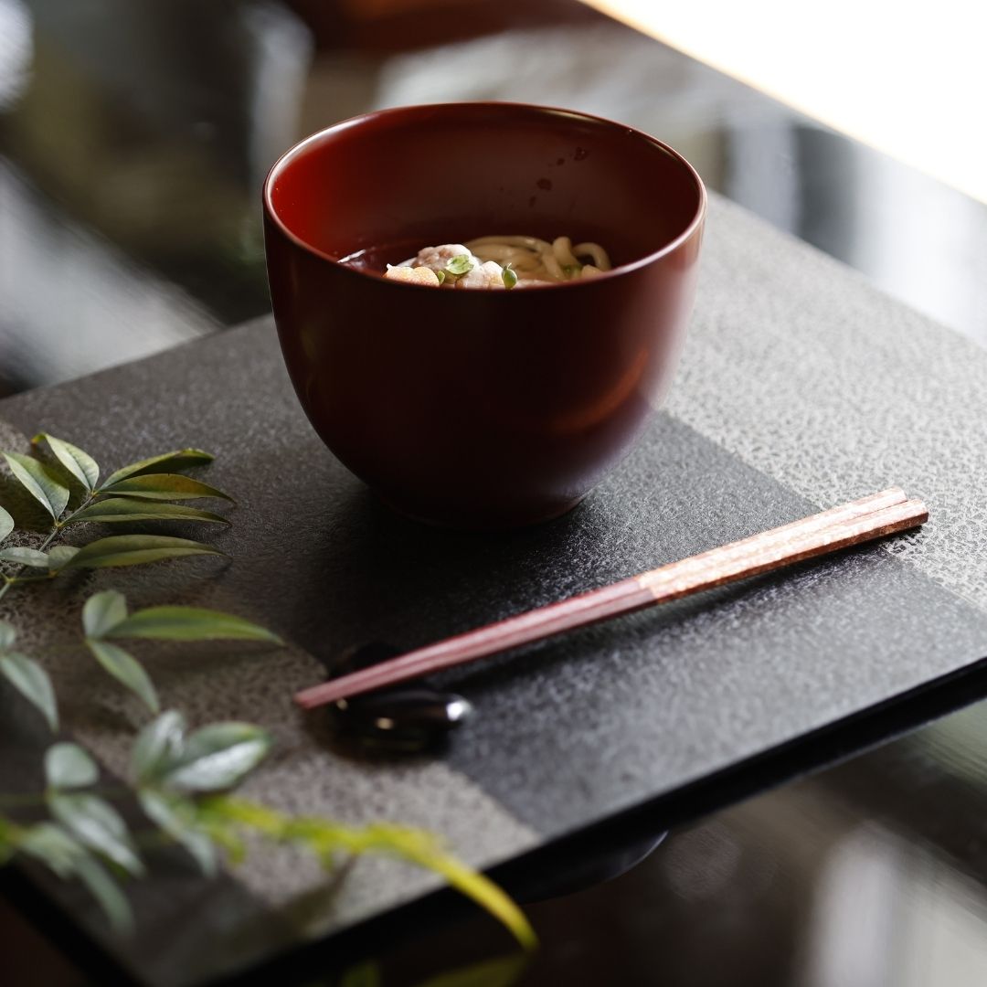 越前 かゆ椀 古代朱 – 漆器 高翆