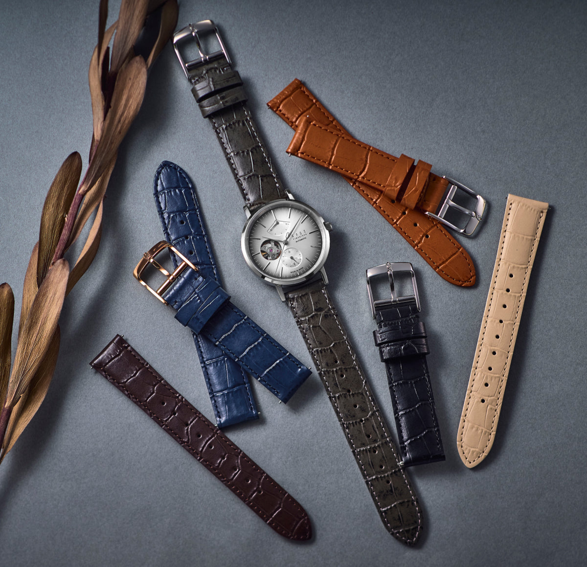 Knot S18-SD-NV 時計ベルト バンド 本革 18mm ネイビー 防水 – Maker's