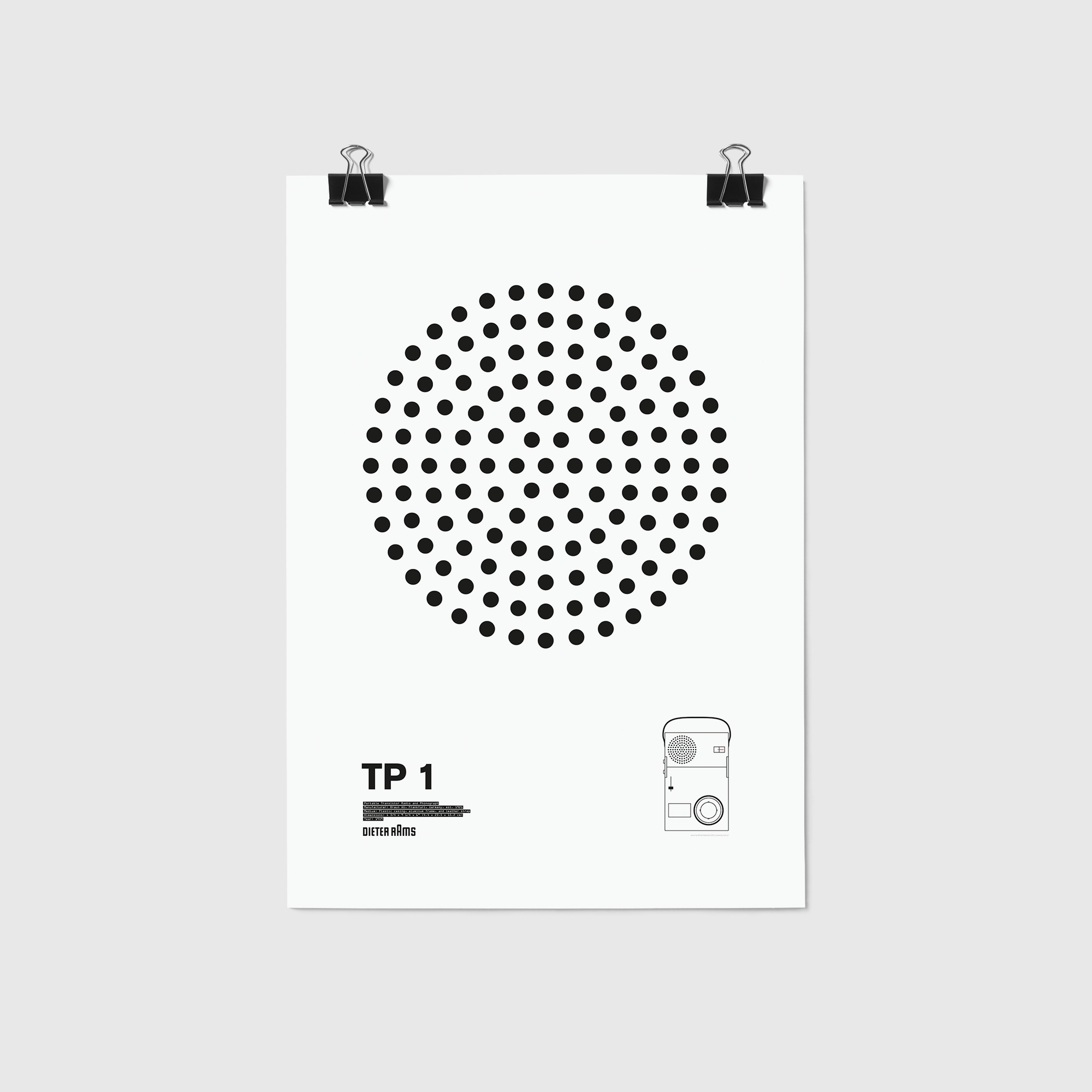 Braun TP1 Portable Transistor Radio and Phonograph Illustration