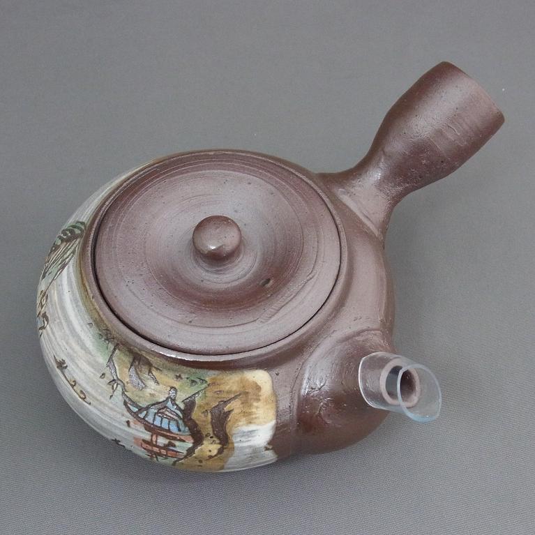 萬古焼 白絵帯山水 急須｜茶器・煎茶道具｜京なごみオンラインショップ
