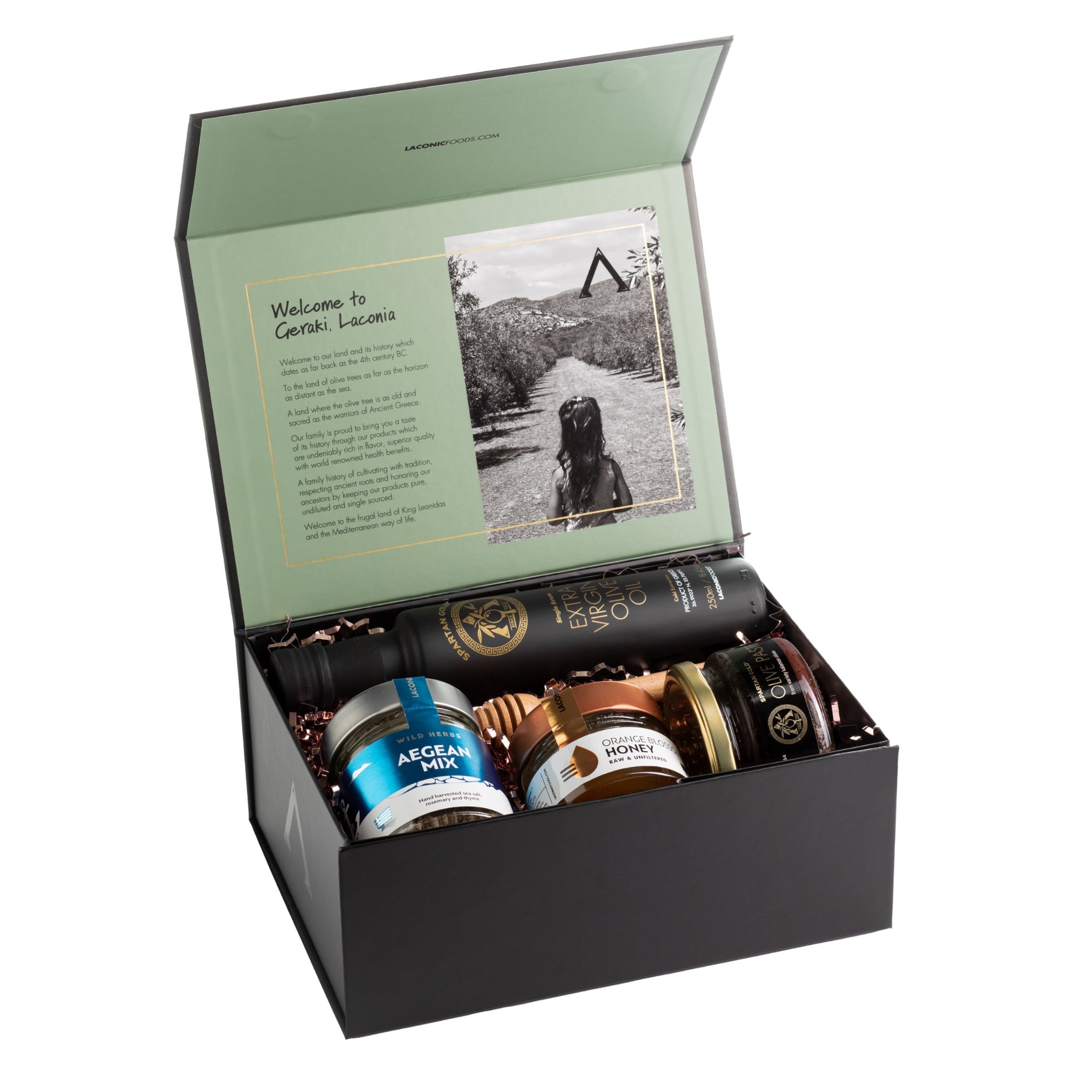 Premium Greek Culinary Gift Box | EVOO, Olive Paste, Honey & Herbs