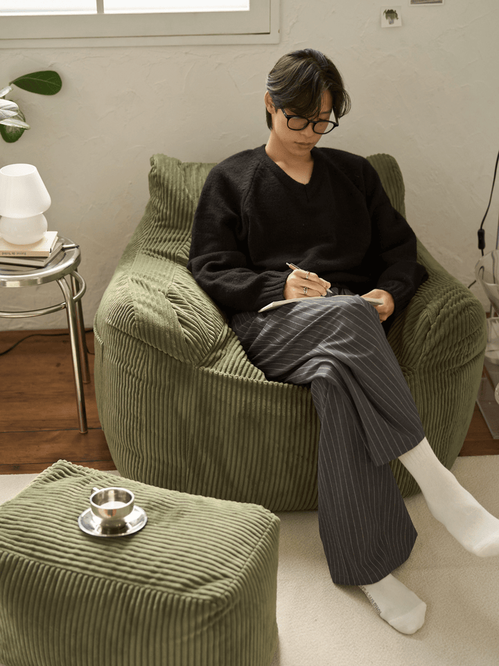 LOOSY ビーズオットマン Olive｜スツール おしゃれ 一人暮らし 二人