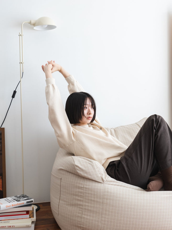 GOOD THING × LOOSYコラボ 1人掛けビーズソファ 付替カバー Check｜1人