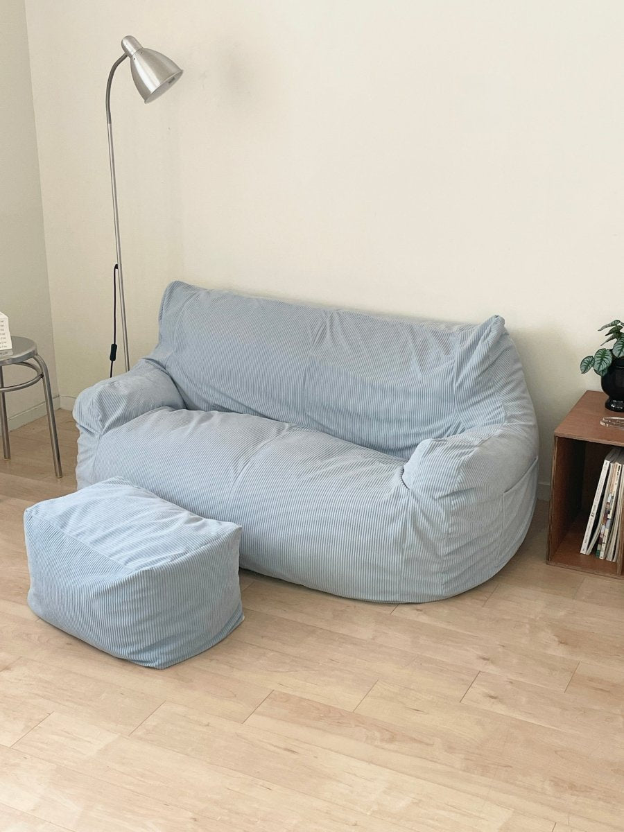 LOOSY 2人掛けビーズソファ Powder Blue｜2人用ソファ おしゃれ