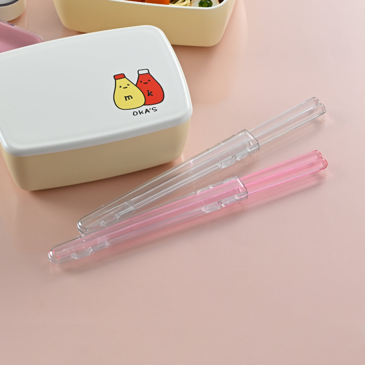 箸 プラ箸 クリアキャップ付き （ ケース付 21cm プラスチック お箸
