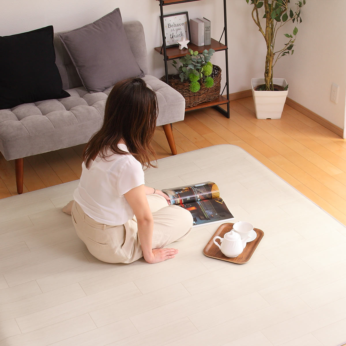ラグ 182×260cm ラグマット ダイニングラグ オーク 既製サイズ （ 撥水