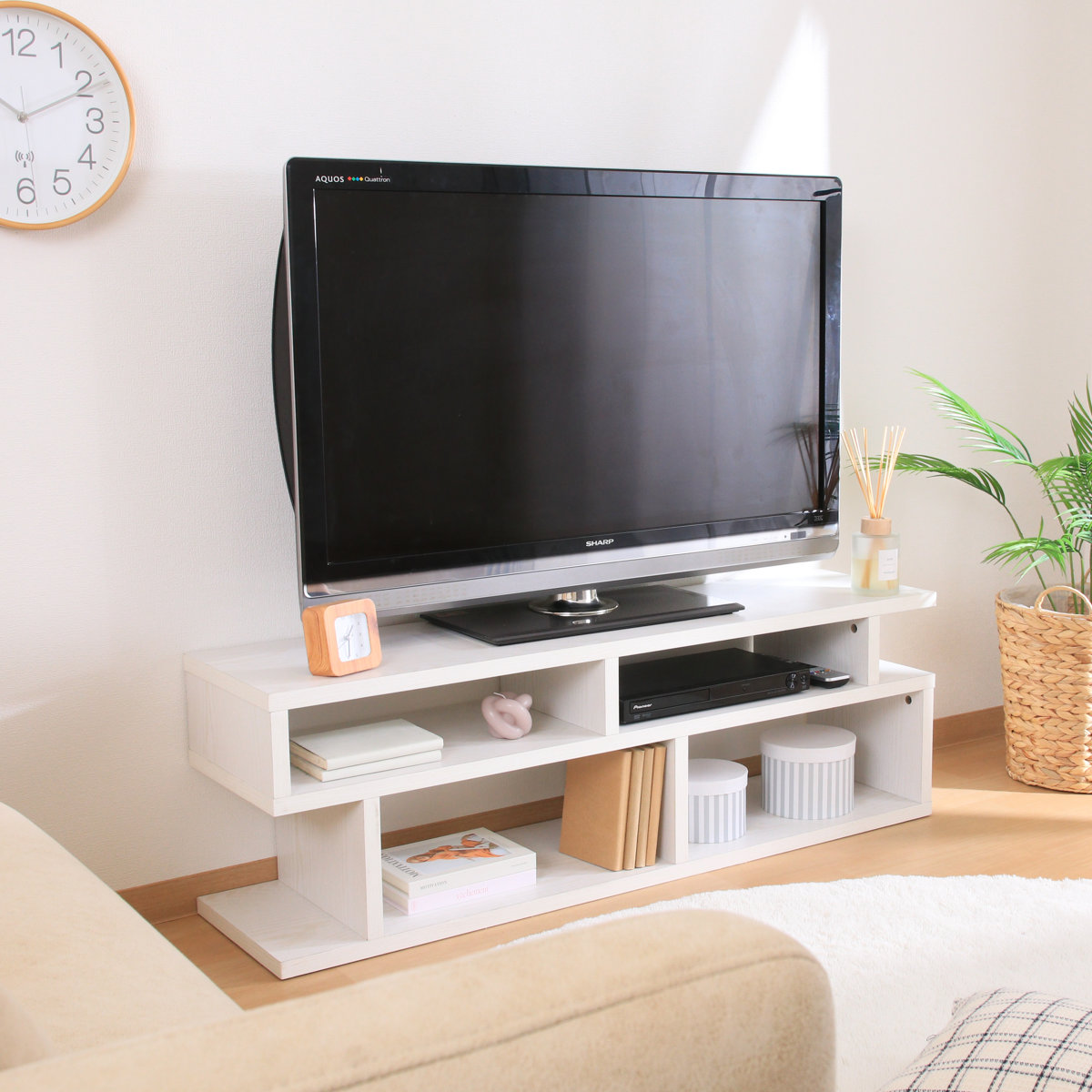 テレビ台 幅117.7cm S字型 シンプル 木製 （ TV台 TVボード テレビ