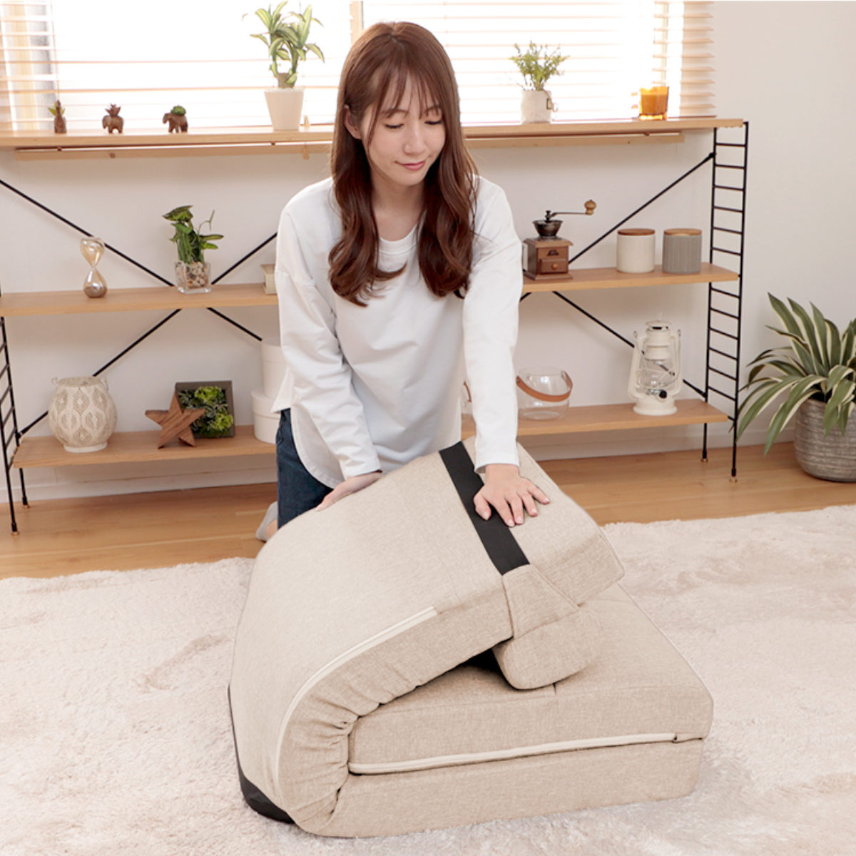 座椅子 3つのスタイルに変化 ソファベッド （ 3WAY ソファ カウチ