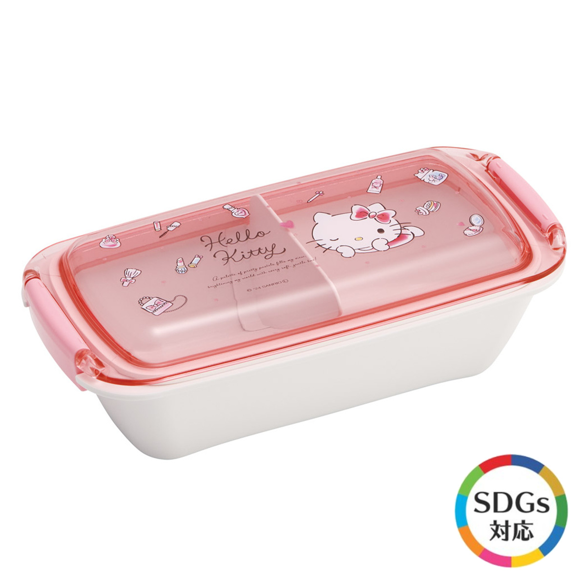 弁当箱 530ml ふわっとタイトランチボック キティ 水彩コスメ