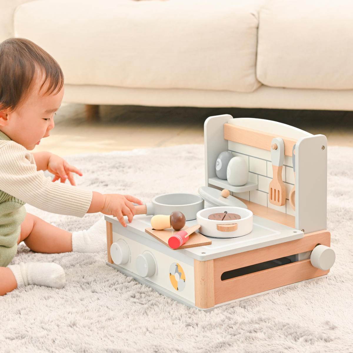 dショッピング |おもちゃ おままごと キッチン ミニ 3歳 木製 北欧