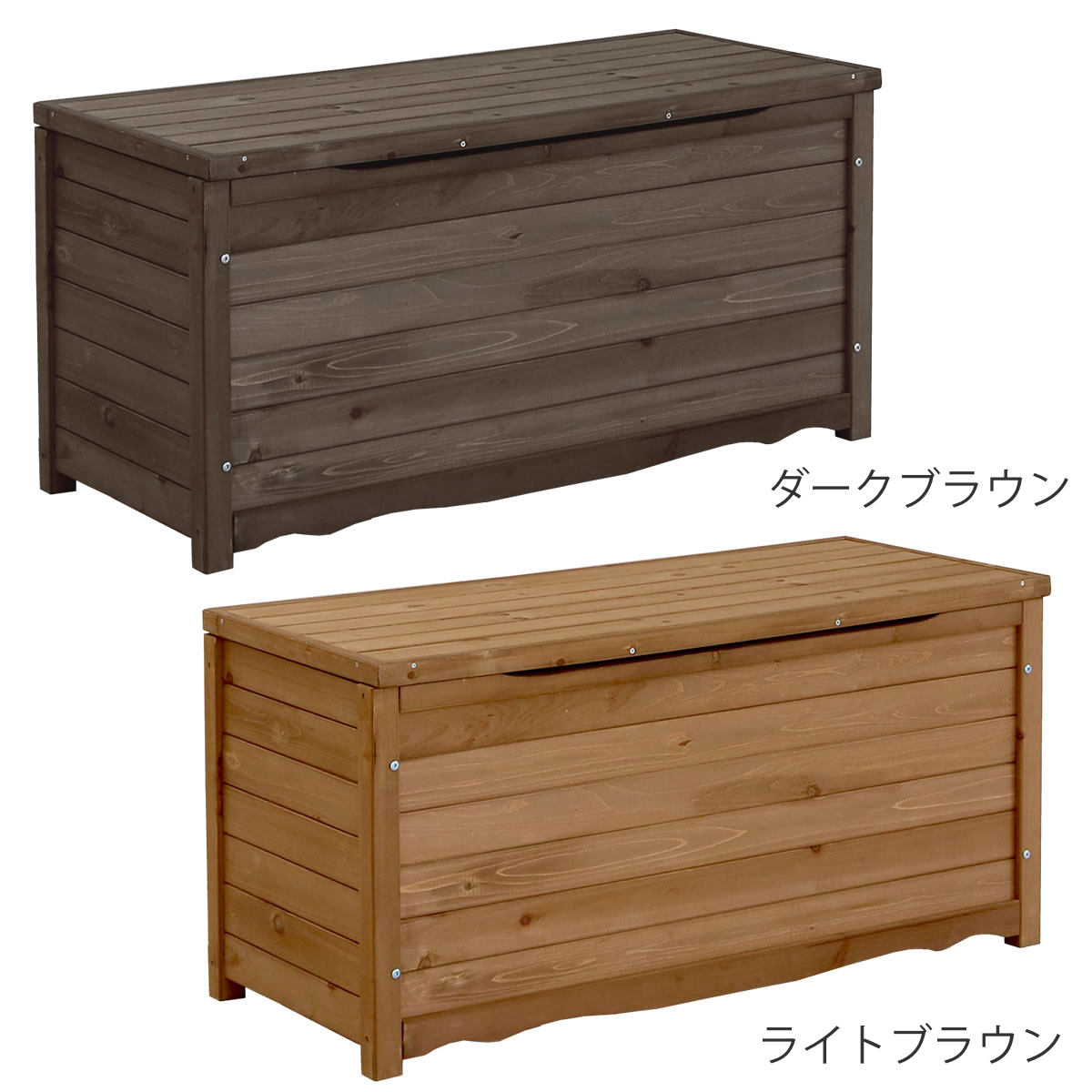 dショッピング |ガーデンベンチ 天然木製ボックスベンチ L 幅106cm