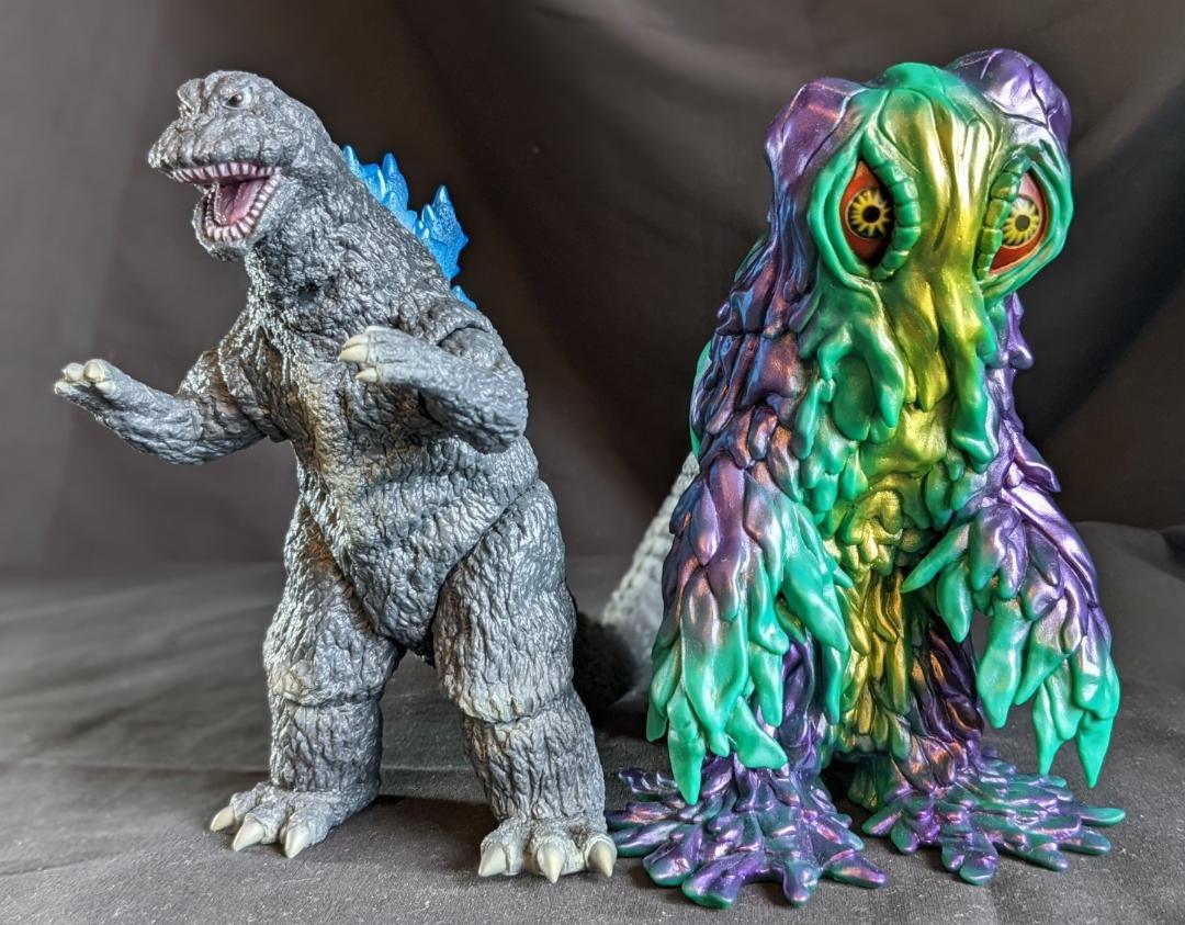 ゴジラ対ヘドラ（Y・MSF）ソフビフィギュア2体セット : 恐竜怪獣
