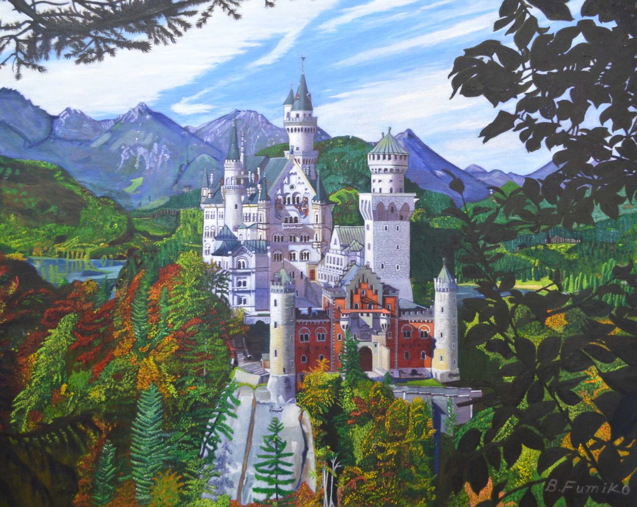絵画：・作者名：加山 雄三・画題：イノシュヴァンシュタイン城・技法