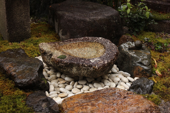 灯篭と水鉢のある坪庭｜小さなお庭の施工例写真 : 岡崎市 老舗石屋