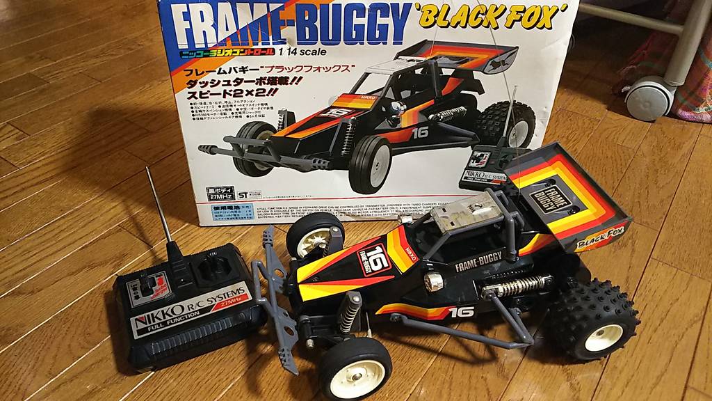 1985年【NIKKO 1/14フレームバギーブラックフォックス(黒)】ラジコン