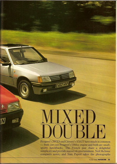 Citroen AX GT Vs Peugeot 205 XS Road Test 1988 | Flickr