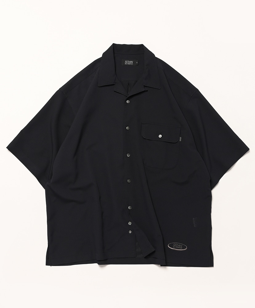 LOFTMAN別注 DotAir Open Collar S/S Shirts(L(MEN) Black/ブラック