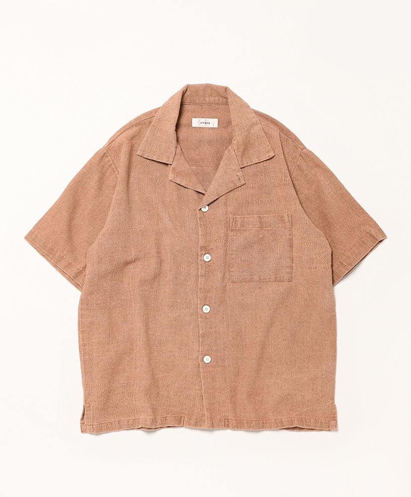 Handspun Open Collar Shirts(0(WOMEN) Brown/ブラウン): alvana